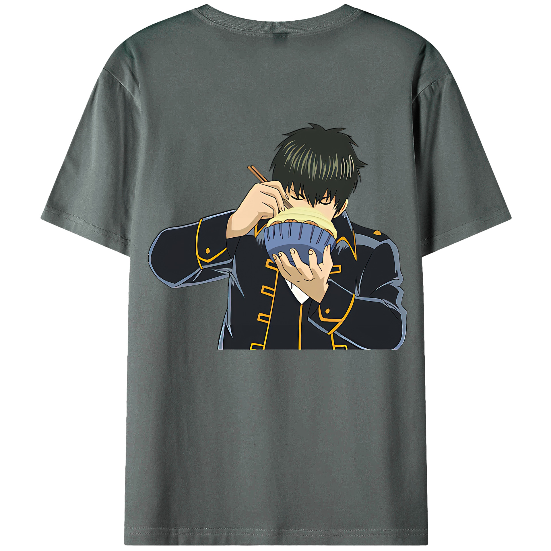 （画像用） ぎんたま 坂田銀時（さかたぎんとき） 神楽 志村新八（しむら しんぱち） GINTAMA Sakata Gintoki Kagura Shimura Shinpachi 綿100％ メンズ半袖Tシャツ（バックプリント） 通気性